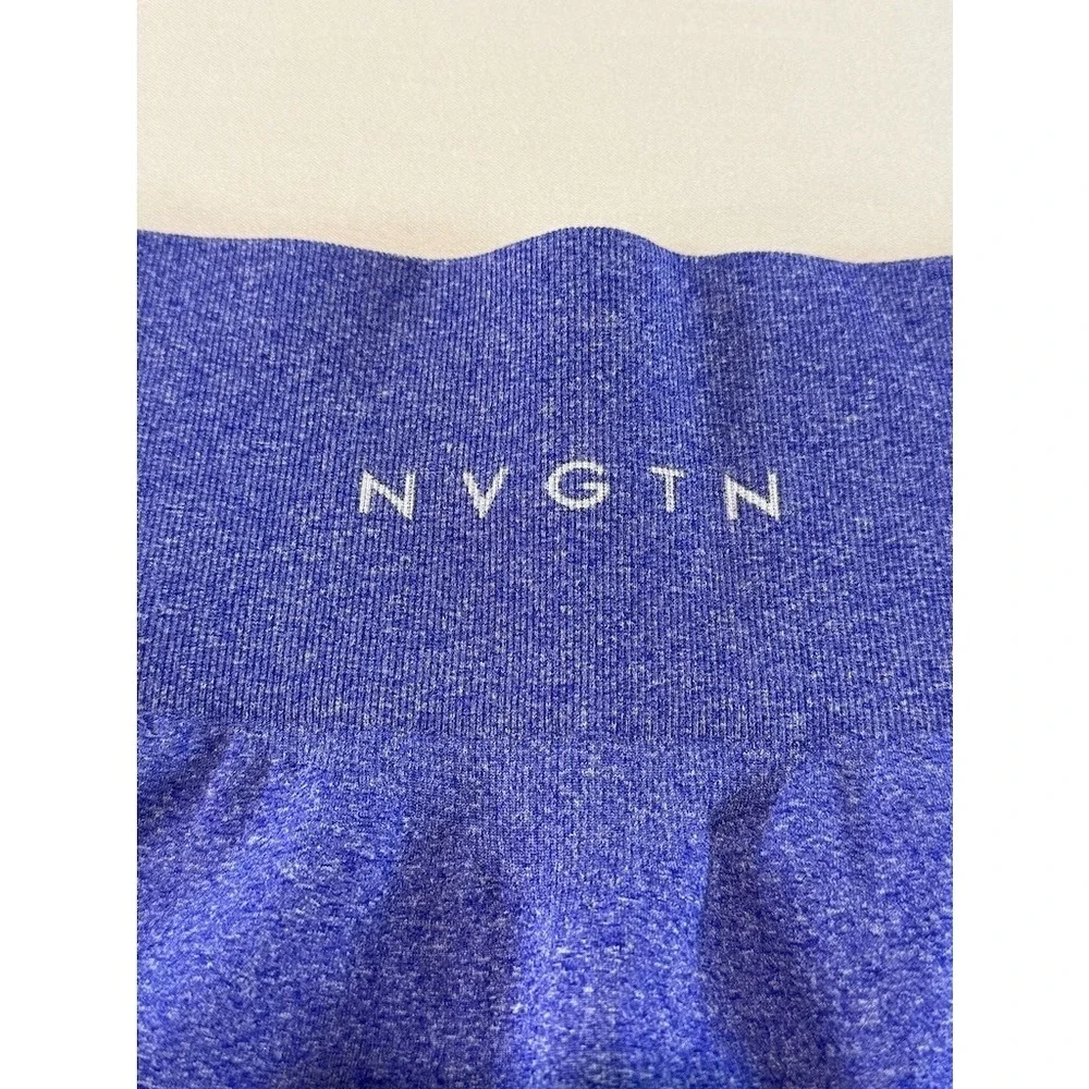 NVGTN‎ Seamless Biker Shorts Blue Womens Small High Waisted Gym